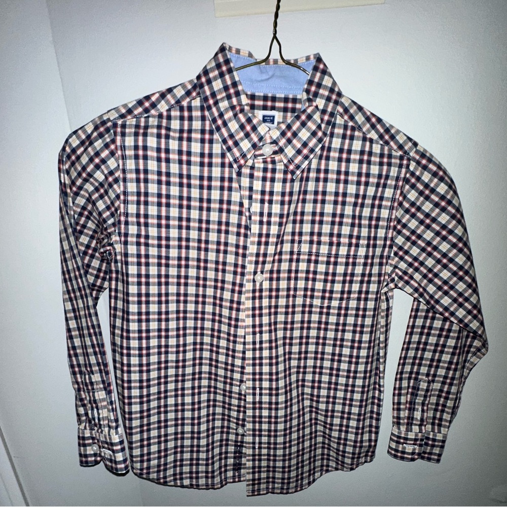 JANIE and JACK boys button down size 5 like new worn once for holiday pics